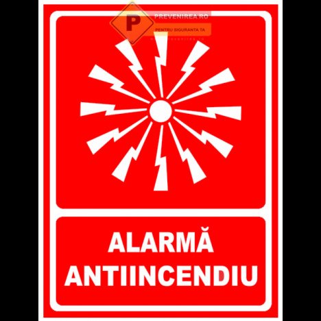 Indicatoare pentru alarma antiincendiu